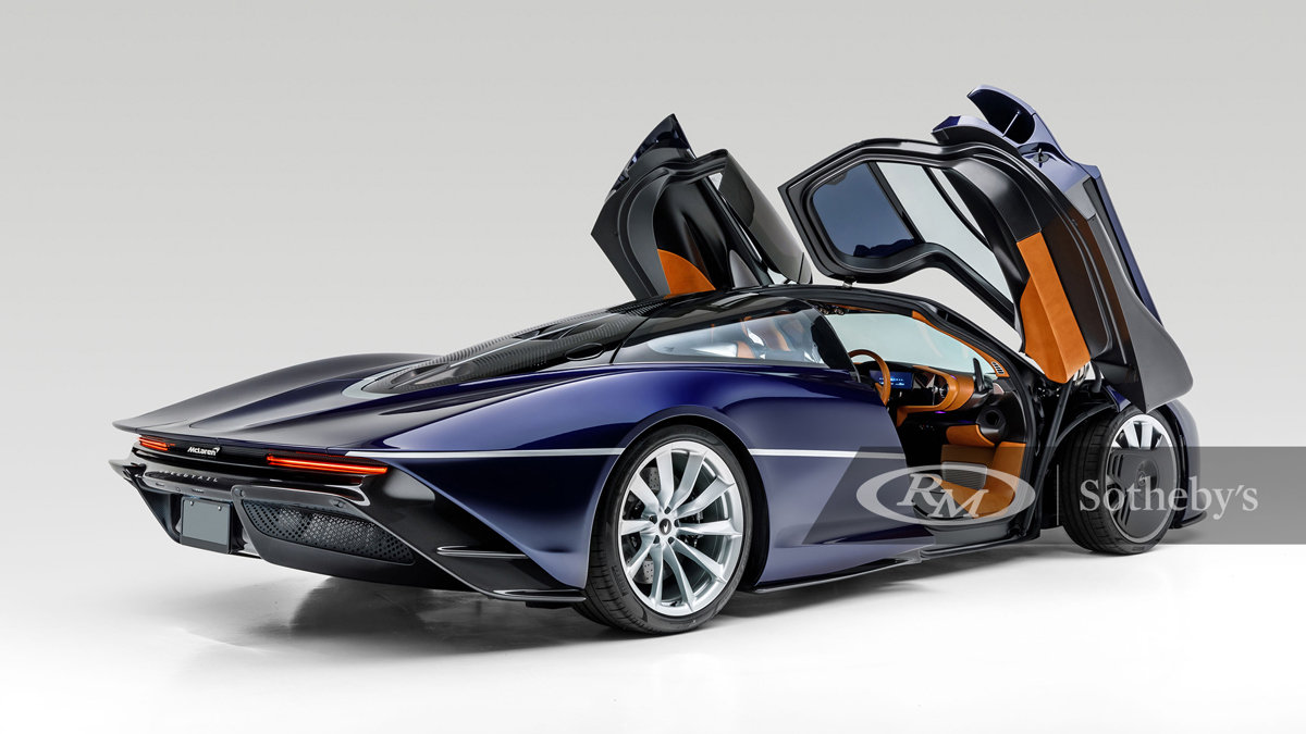 MSO Heritage Atlantic Blue 2020 McLaren Speedtail available at RM Sotheby’s Arizona Live Auction 2021